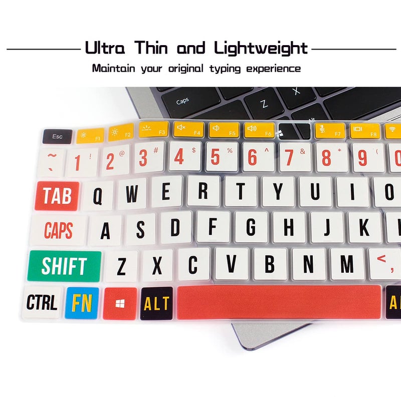 HRH Soft-Touch Ultra Thin Protective Skin Silicone Keyboard Cover for Huawei MateBook X Pro 13.9" Laptop(2018 Release) for MateBook 14" 2019 X PRO Protective Skin,Creative Big Font Rainbow - Image 3